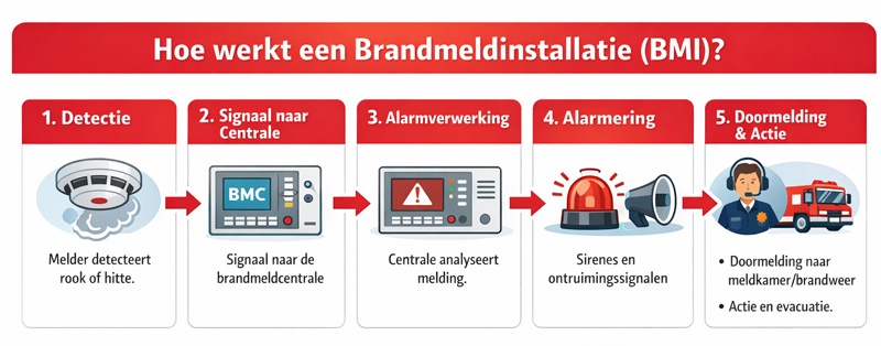 Hoe werkt een brandmeldinstallatie? Hoe werkt een brandmeldinstallatie?